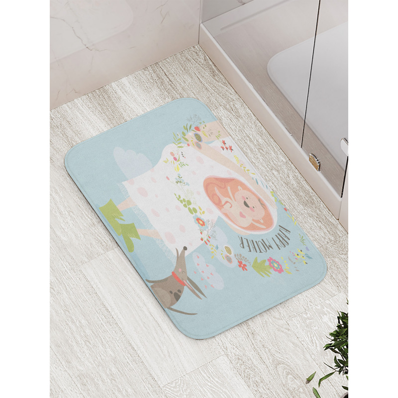 Happy Mother Words Bath Mat