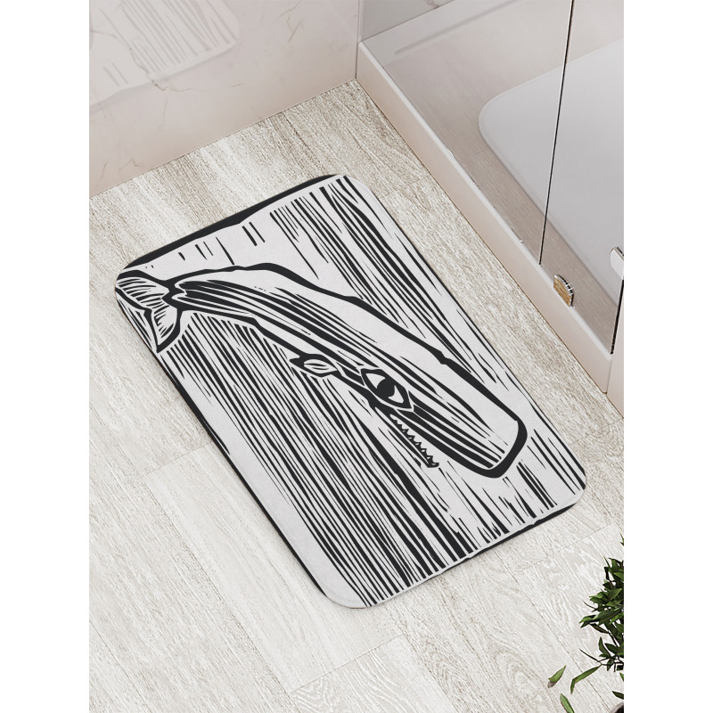 Vintage Stripy Sea Fish Bath Mat