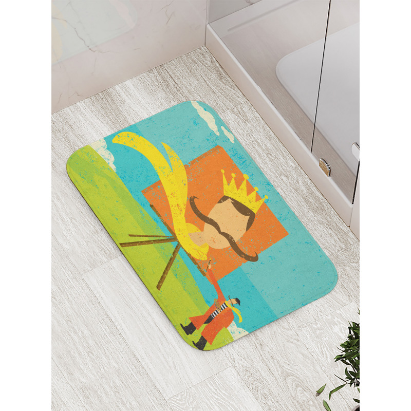 Funny Cartoon Artist Bath Mat