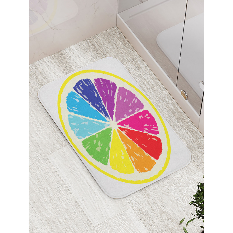 Rainbow Citrus Slice Bath Mat