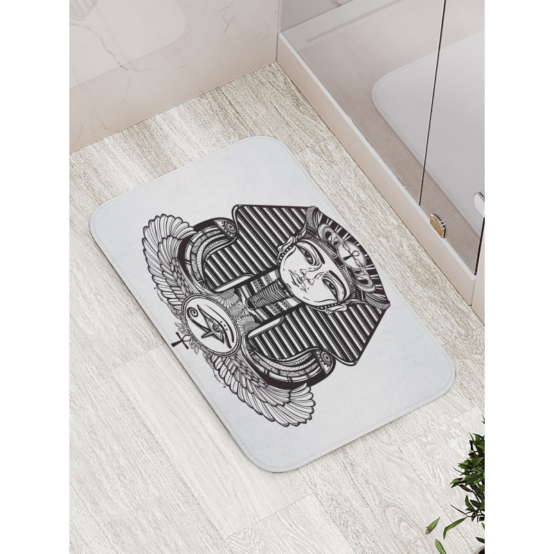 Vintage Pharaoh Tattoo Bath Mat