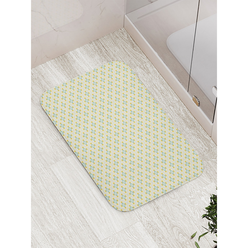 Leaves Flowers Bath Mat