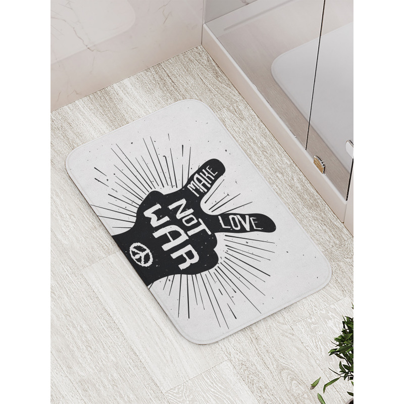 Sixties Pacifist Slogan Bath Mat