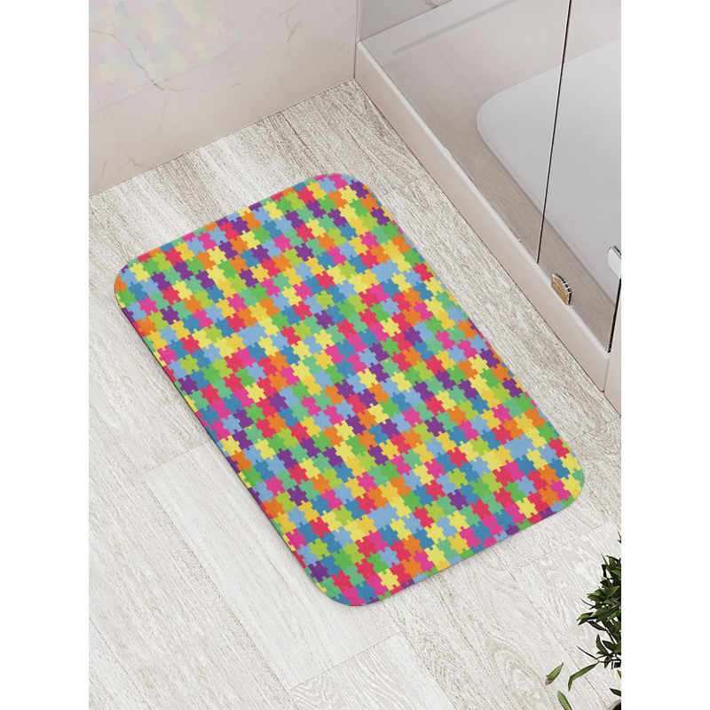 Patchwork Puzzle Piece Bath Mat