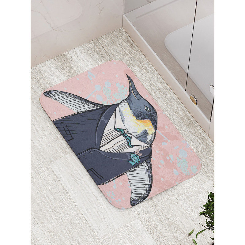 Funny Gentleman Penguin Bath Mat