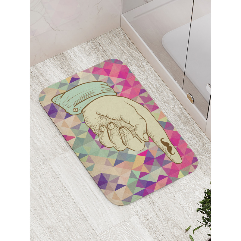 Human Hand Mustache Bath Mat