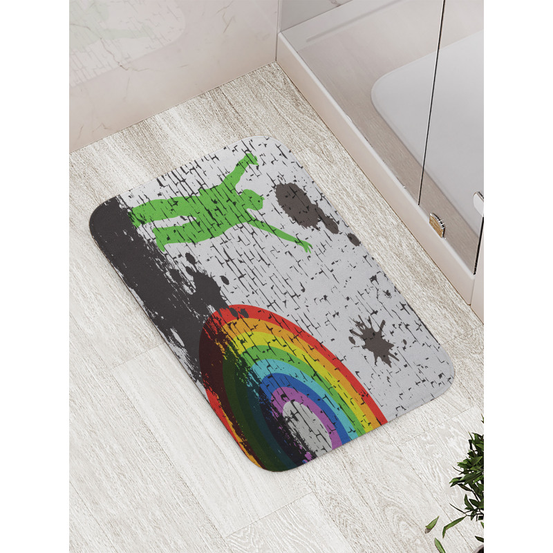 Rainbow Dart Art Bath Mat