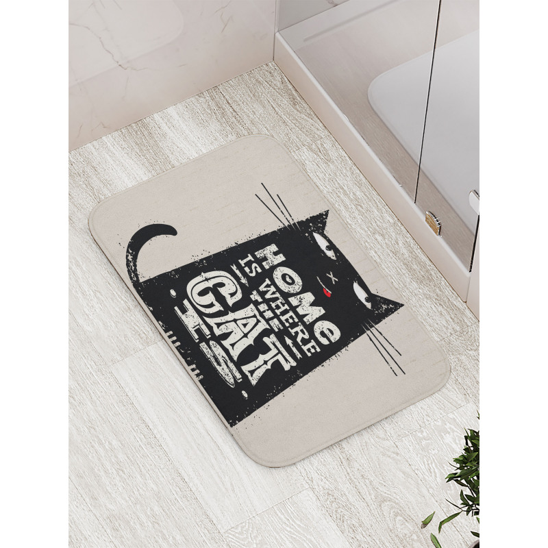 Black Cat Stained Bath Mat