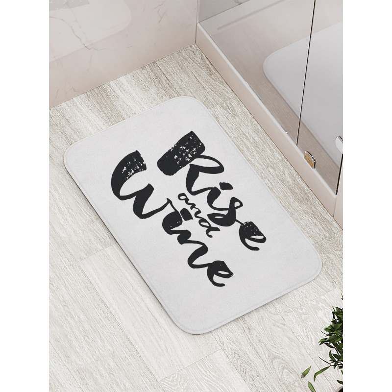 Rise and Wine Words Bath Mat