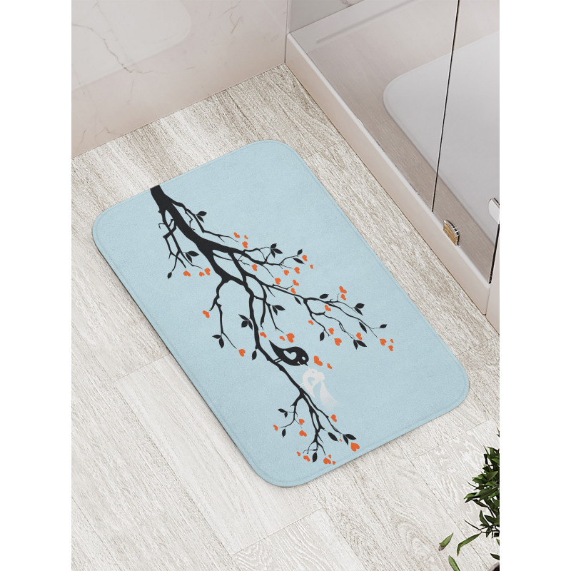 Happy Bird Couple Bath Mat