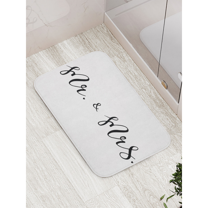 Mr and Mrs Text Bath Mat