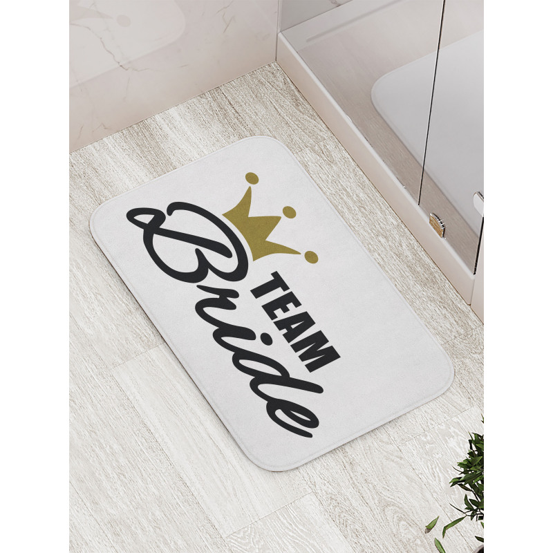 Heraldic Crown Text Bath Mat