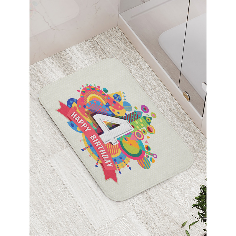 4 Years Old Colorful Bath Mat