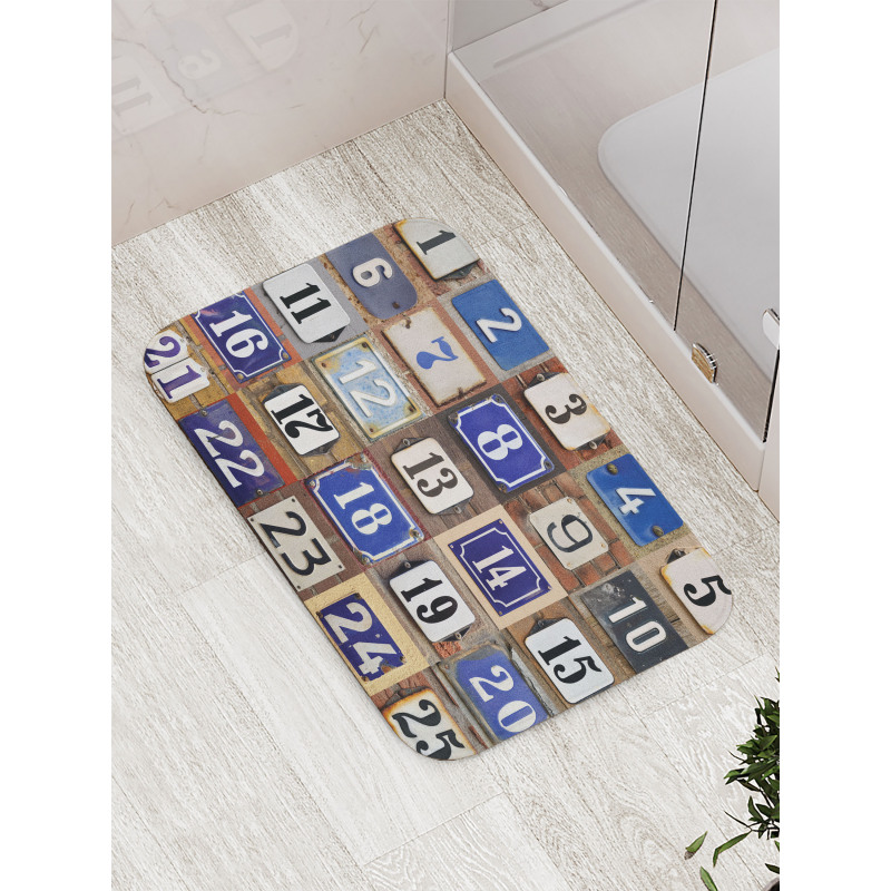 House Numbers Collage Bath Mat