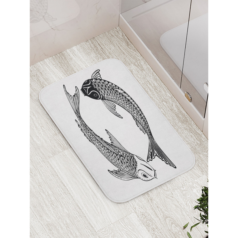 Japanese Carps Love Bath Mat