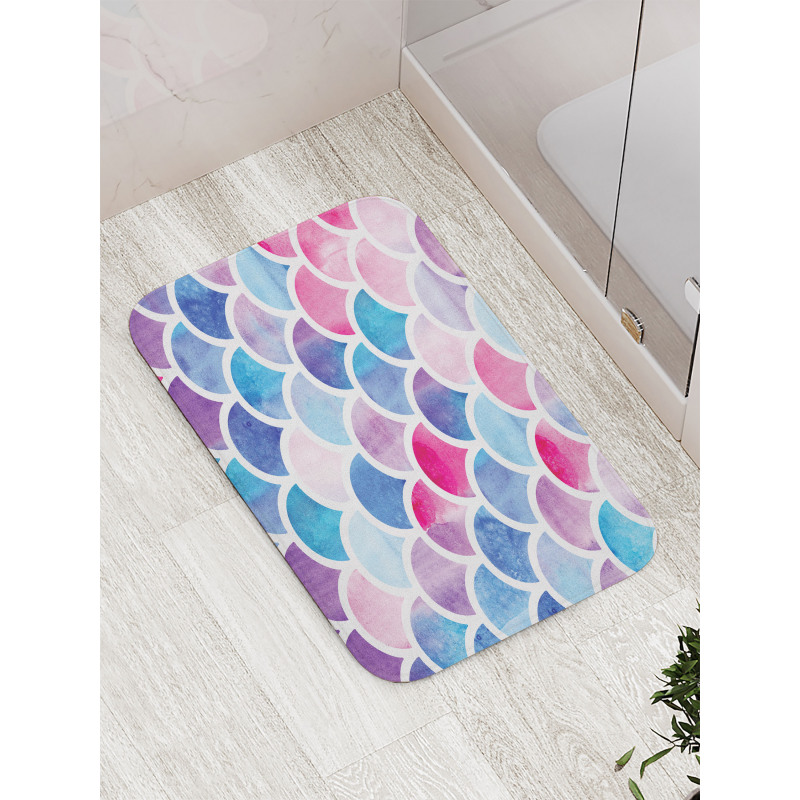 Pastel Mermaid Pattern Bath Mat