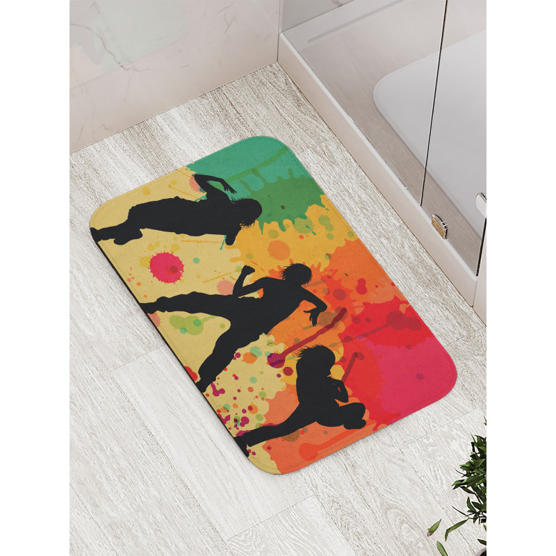 Girl Dancers Silhouette Bath Mat