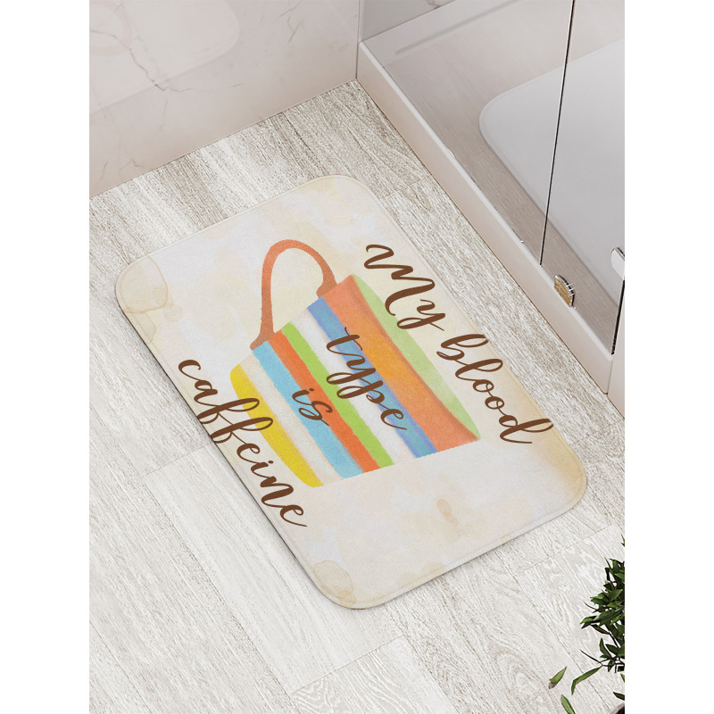 Caffeine Words Retro Mug Bath Mat