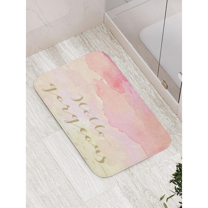 Pink Watercolor Bath Mat