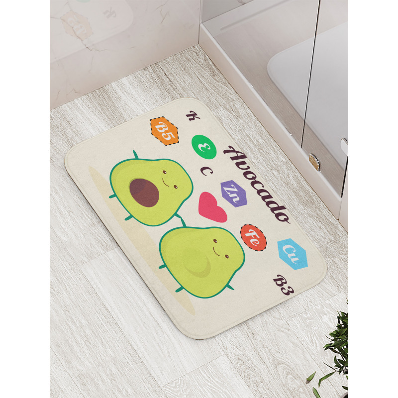 Funny Food Vitamins Bath Mat