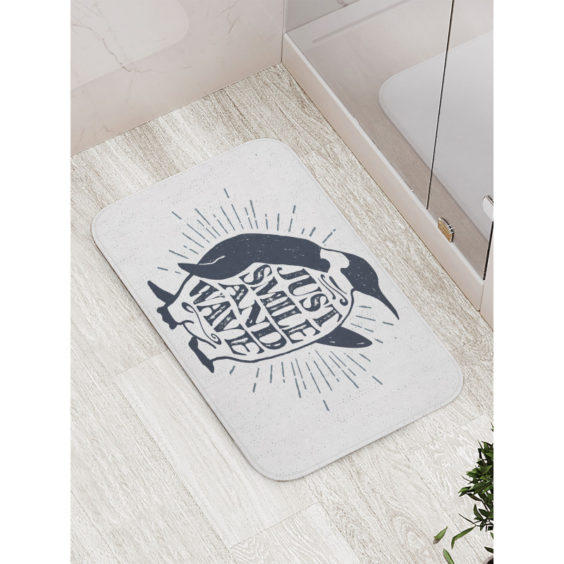 Penguin Waving Flipper Bath Mat