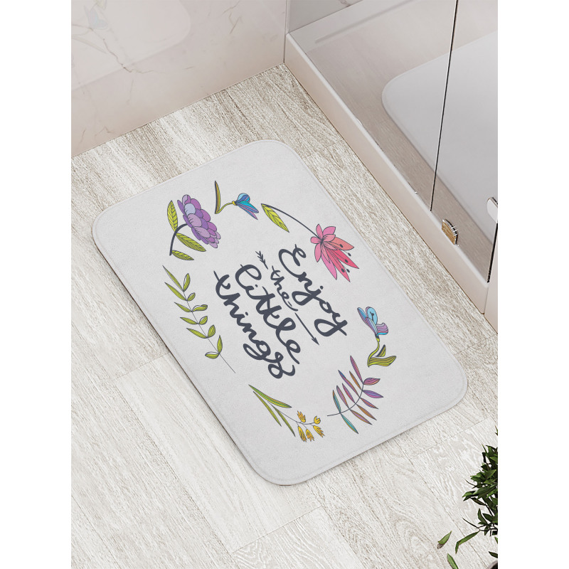 Hand Drawn Wreath Design Bath Mat