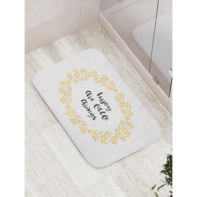 Monochrome Wreath Desgin Bath Mat