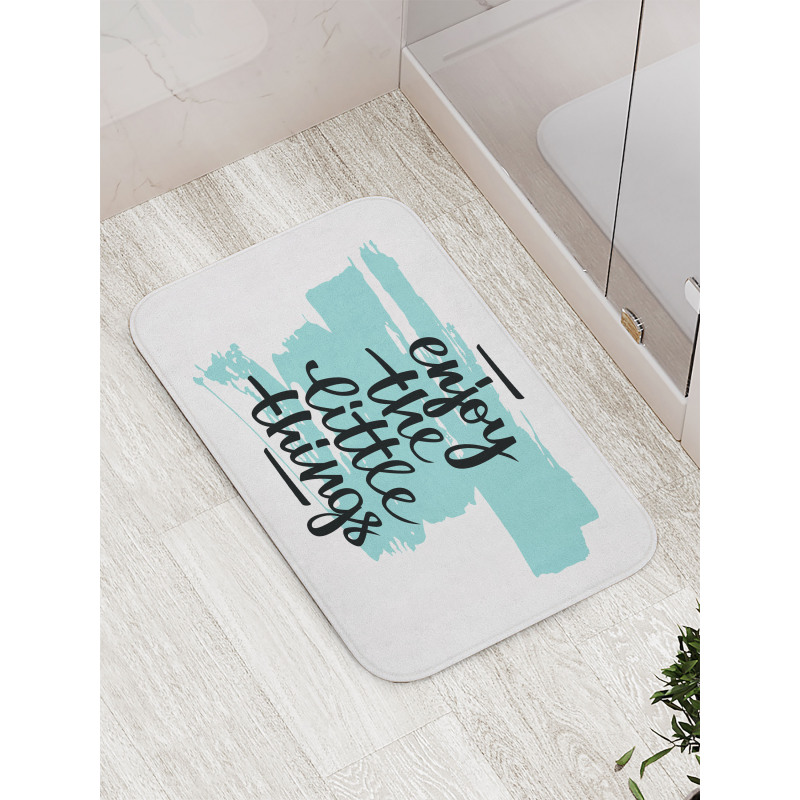 Brush Strokes Inscription Bath Mat