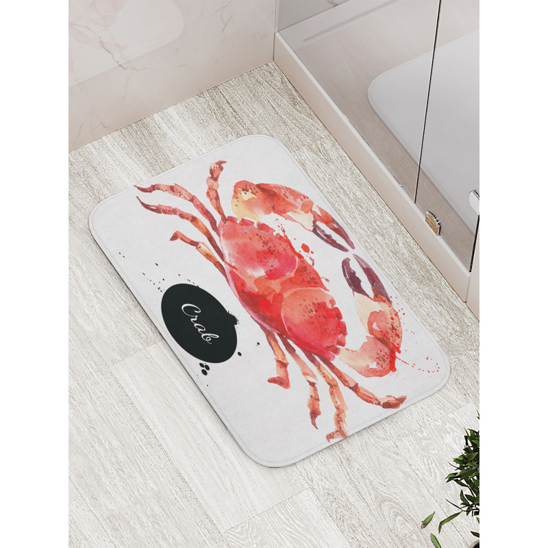 Ink Splatter King Crab Bath Mat