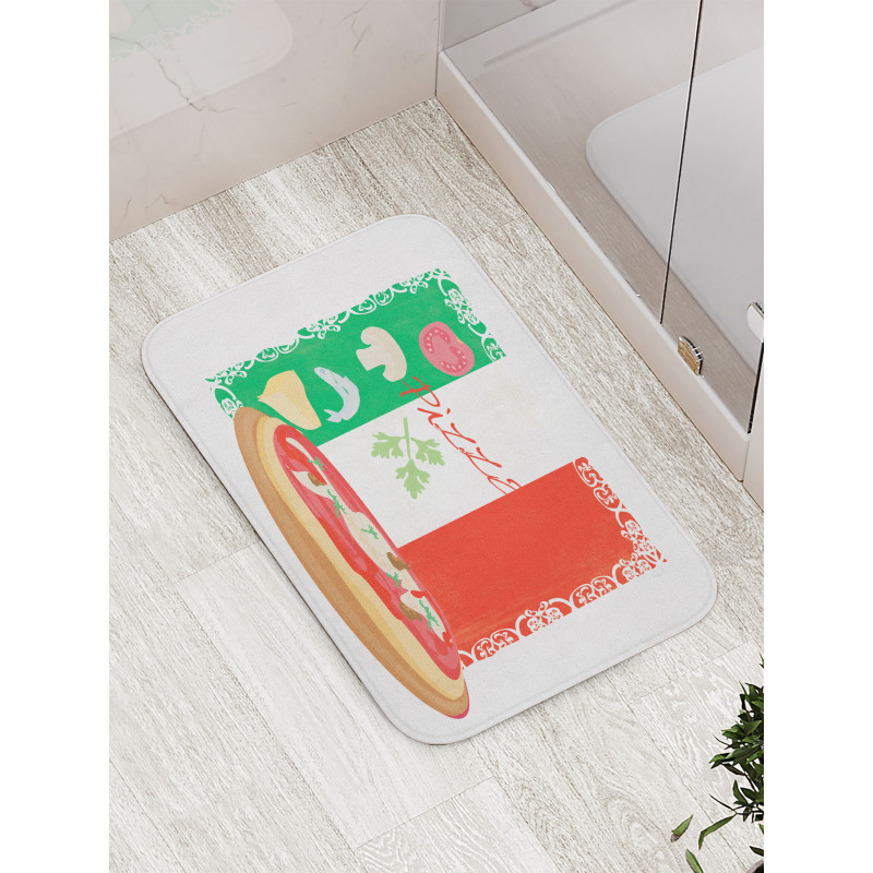 Italian Cuisine and Flag Bath Mat