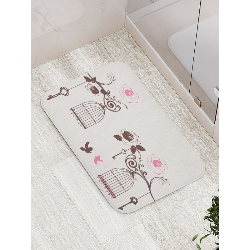 Bird Cages Keys Doves Bath Mat