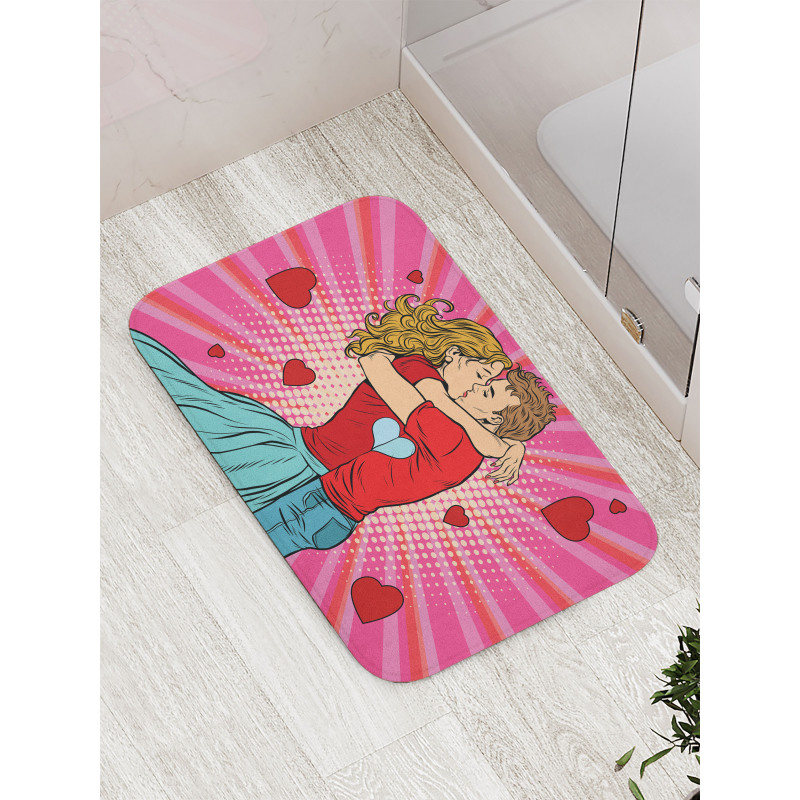 Pop Art Romantic Date Bath Mat