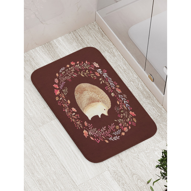 Leaf and Berry Wreath Bath Mat