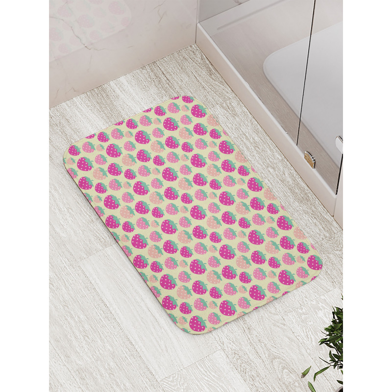 Pink Shade Fruits Bath Mat