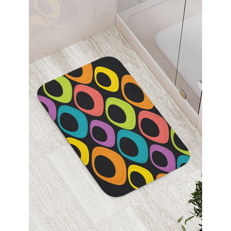 Colorful Oval Motifs Bath Mat