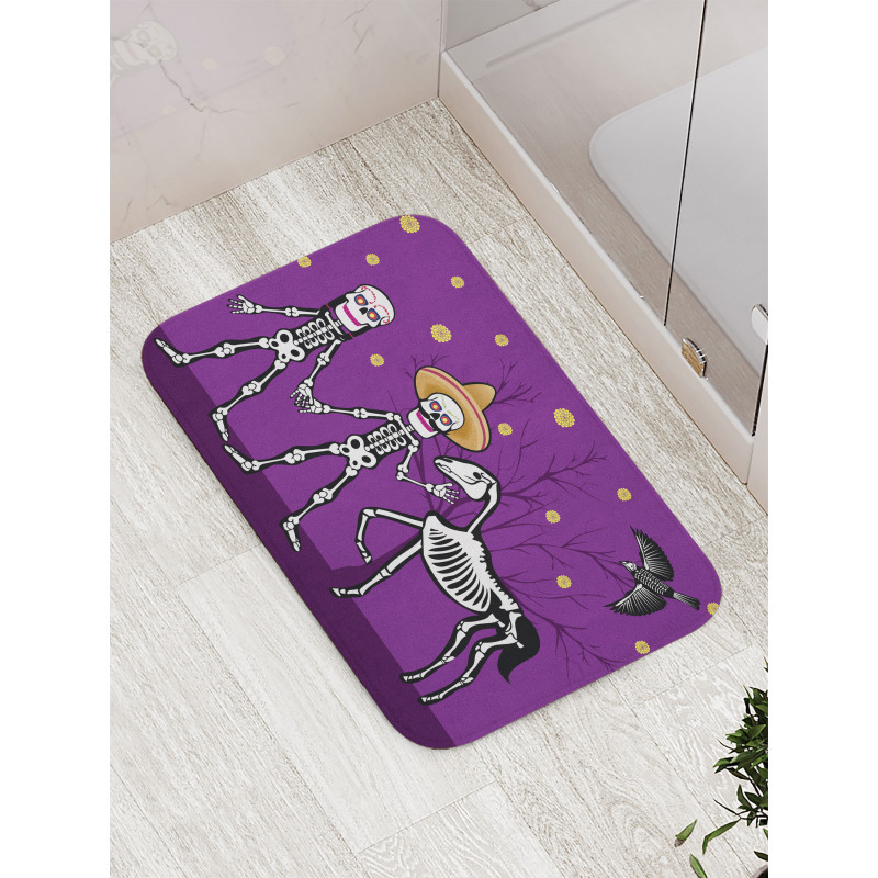 Skeleton Couple Bath Mat