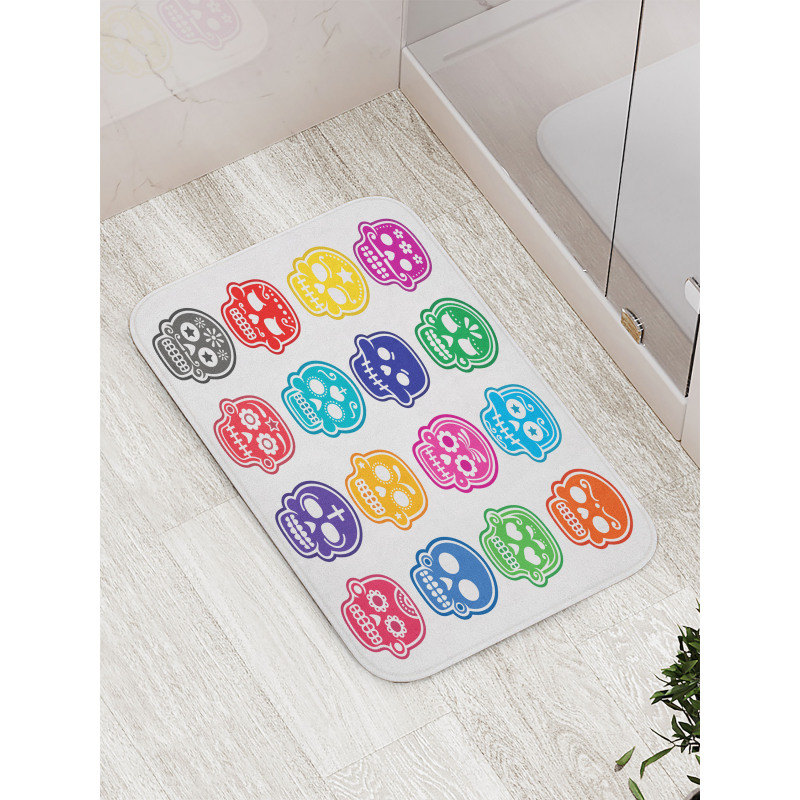 Cartoon Style Skull Bath Mat