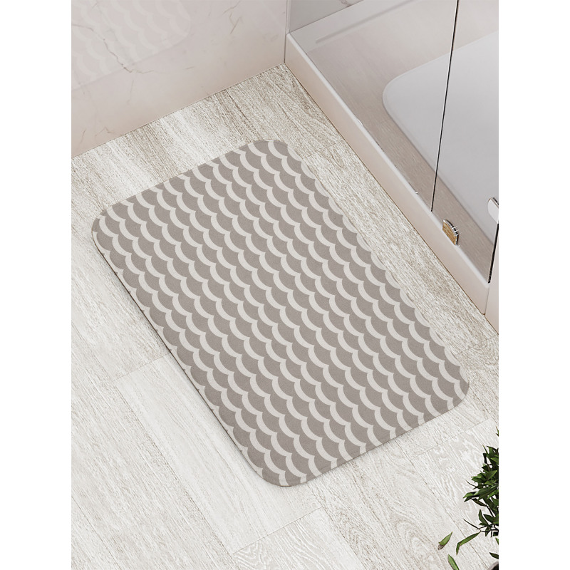 Fish Scale Wavy Rows Bath Mat