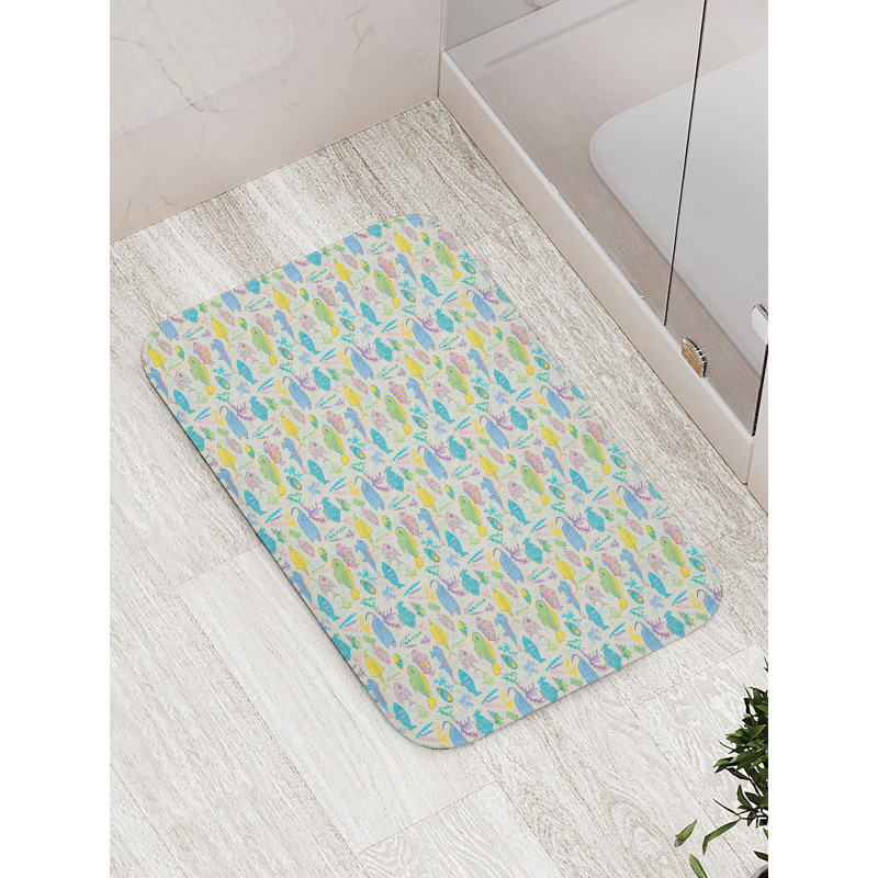 Colorful Aquatic Fauna Bath Mat