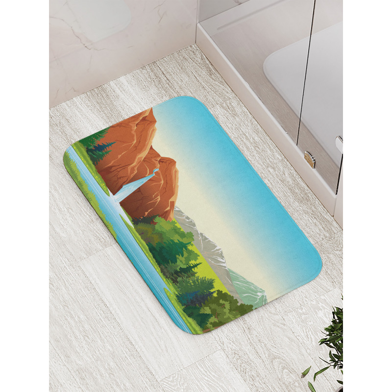 Summer Landscape Woodland Bath Mat