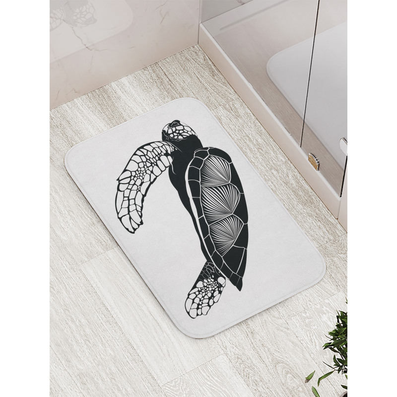 Floating Tortoise Design Bath Mat