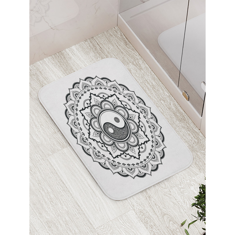 Mandala Flowers Bath Mat