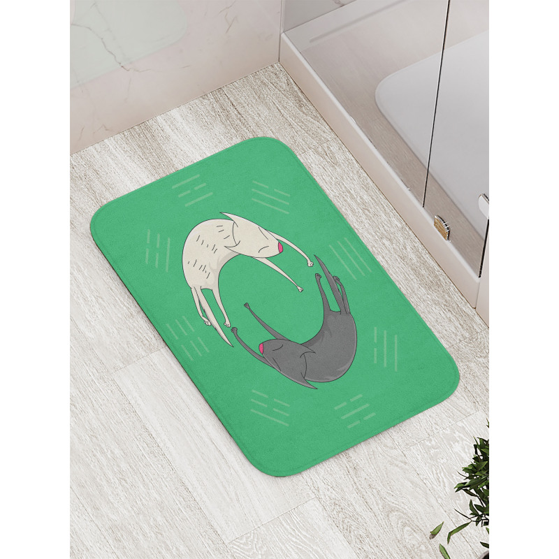 Sleeping Cats Trigrams Bath Mat