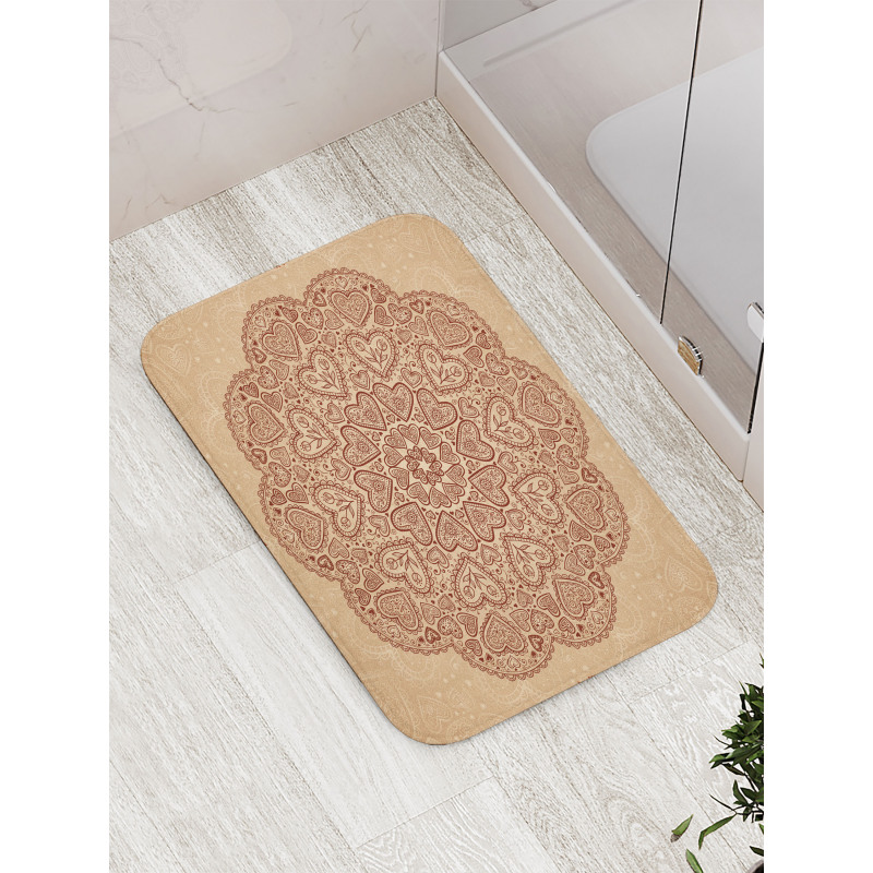 Circular Hearts Bath Mat