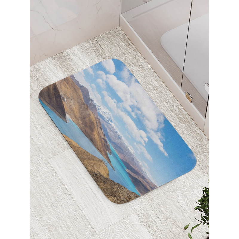 River Snowy Mountains Bath Mat