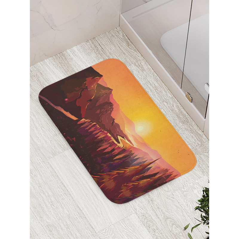 Forest Idyllic Morning Bath Mat