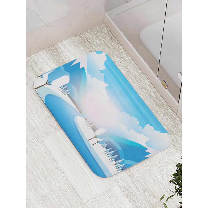 Pastoral River Scene Bath Mat