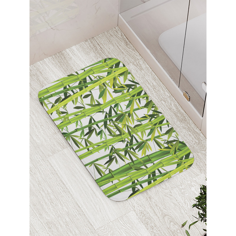 Fresh Green Plants Bath Mat