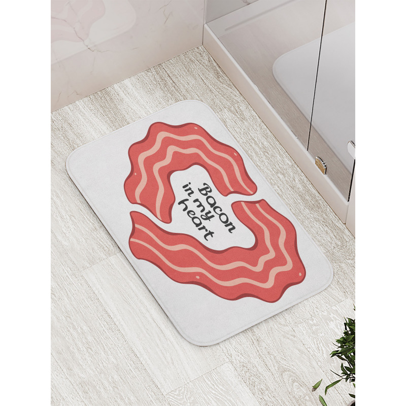 Yummy Bacon in My Heart Bath Mat