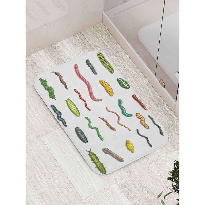 Cartoon Caterpillar Bath Mat